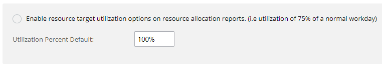 Utilization Settings in Project Insight for defining resource utilization targets.