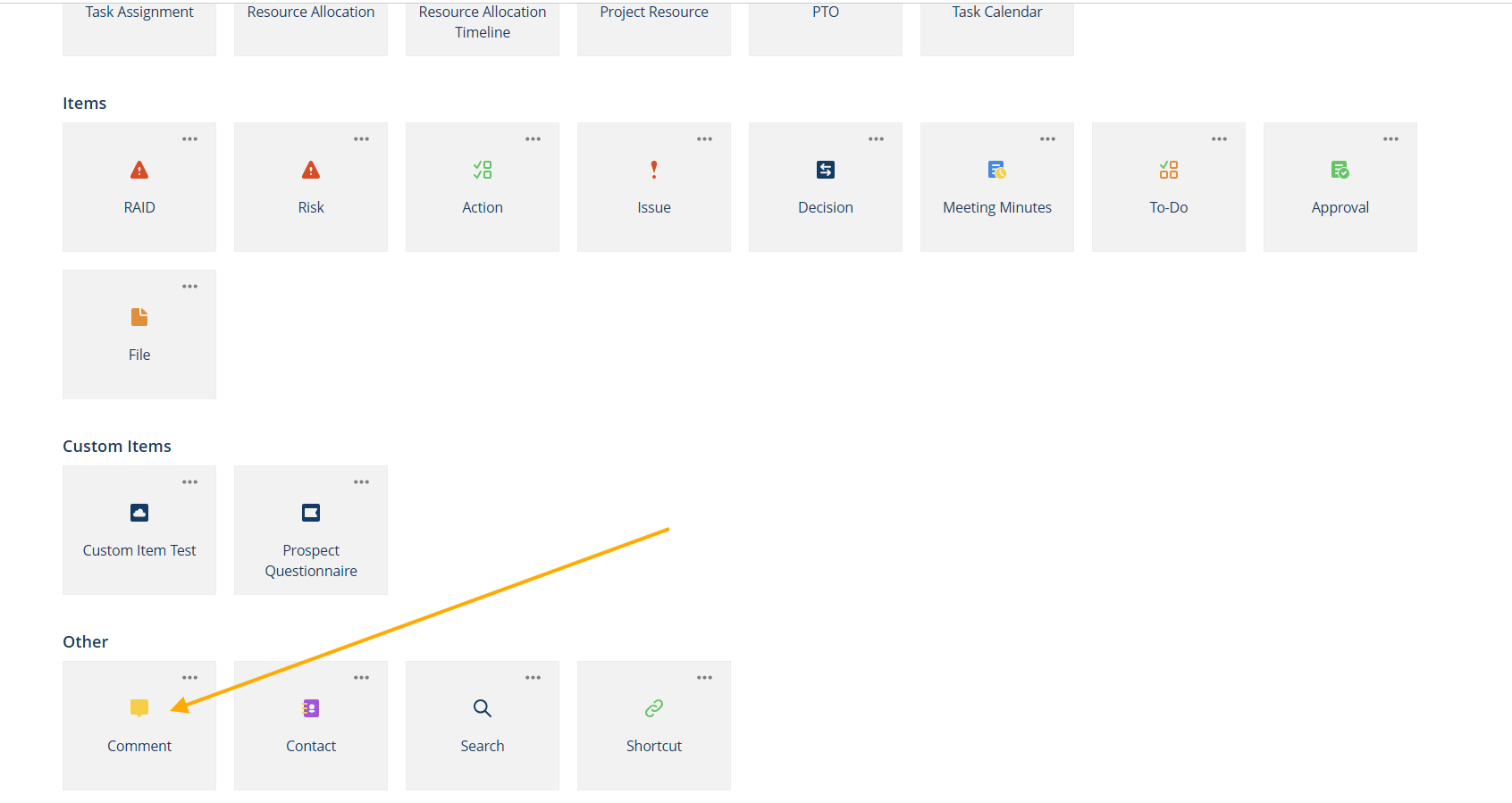 Comment Report filters in Project Insight